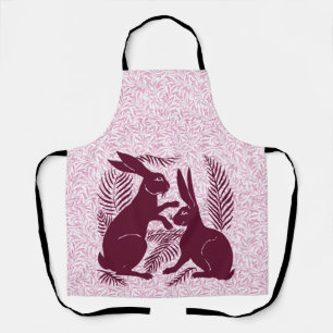 Art Nouveau Pair of Rabbits Voysey and Morris Apron