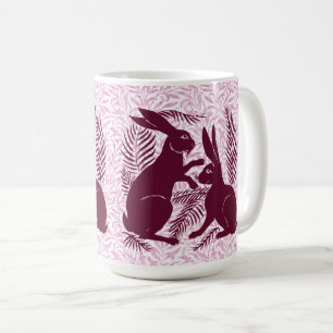 Art Nouveau Pair of Rabbits Voysey and Morris Coffee Mug