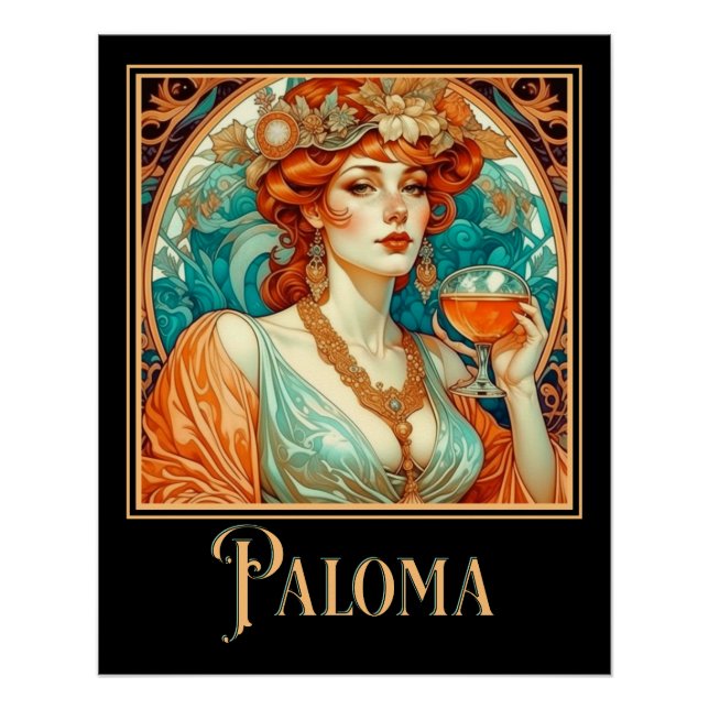 Art Nouveau Paloma  Poster (Front)