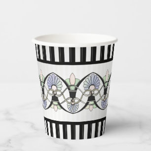 Art Nouveau Pastel Shells, Lilies & Black Arches Paper Cups