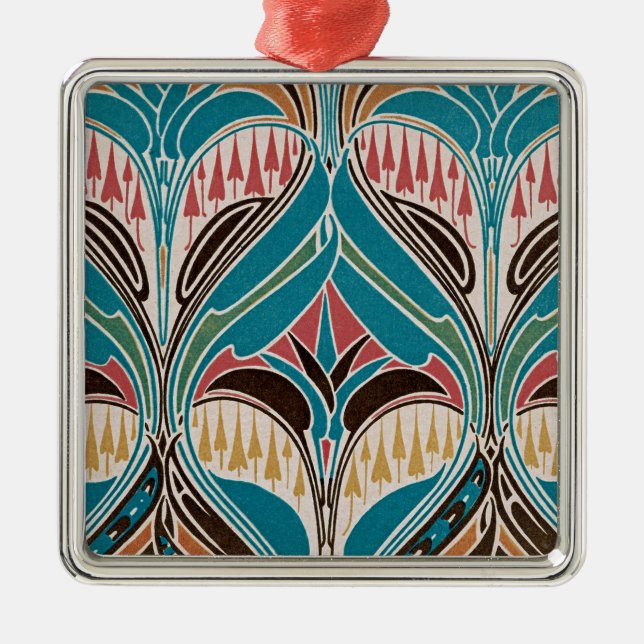 Art Nouveau Pattern #11 at Emporio Moffa Metal Tree Decoration (Front)