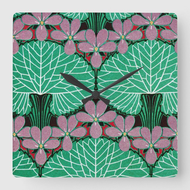 Art Nouveau Pattern #12 at Emporio Moffa Square Wall Clock (Front)