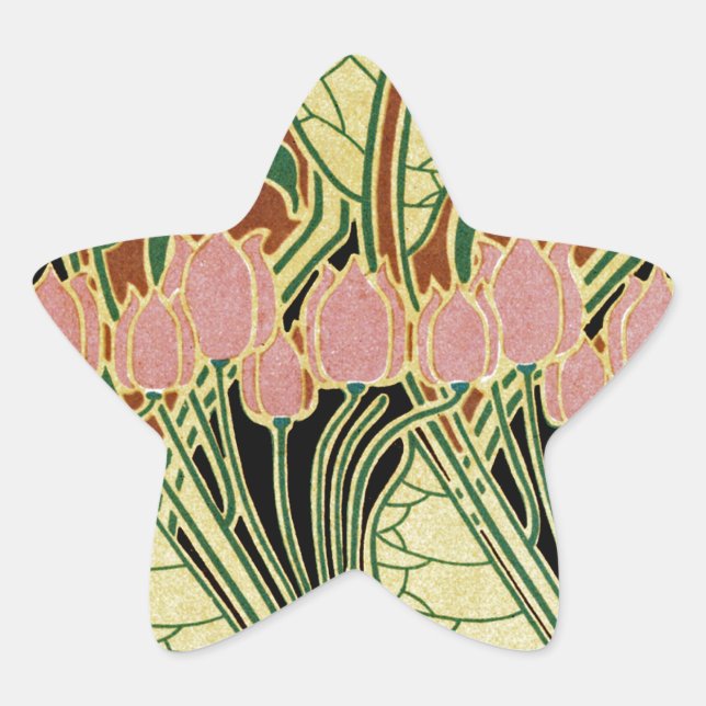 Art Nouveau pattern #1 Star Sticker (Front)