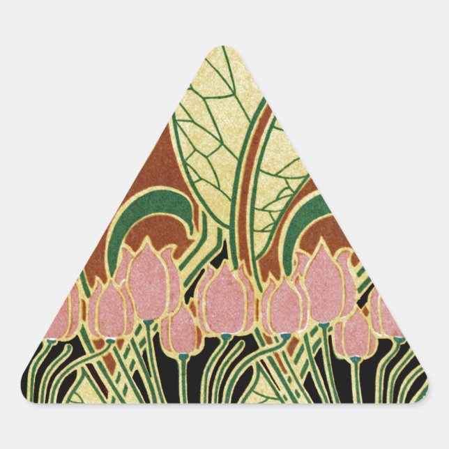 Art Nouveau pattern #1 Triangle Sticker (Front)