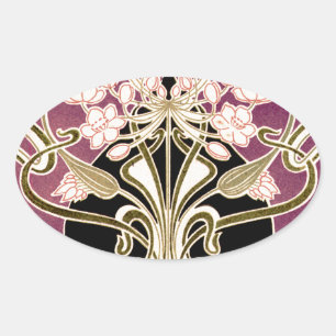 Art Nouveau pattern #2 Oval Sticker