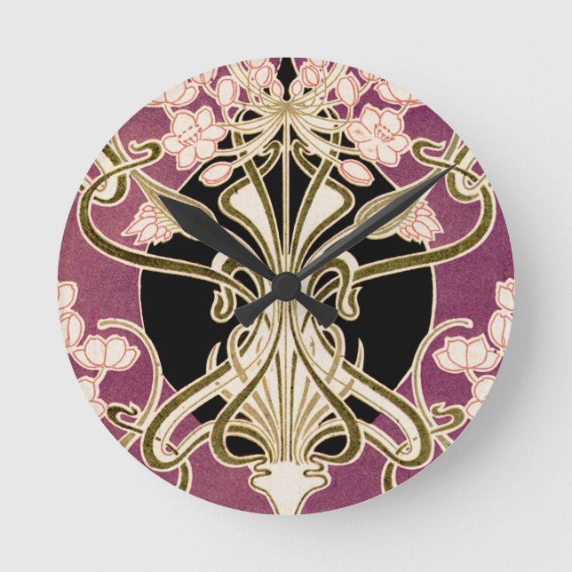 Art Nouveau pattern #2 Round Clock (Front)