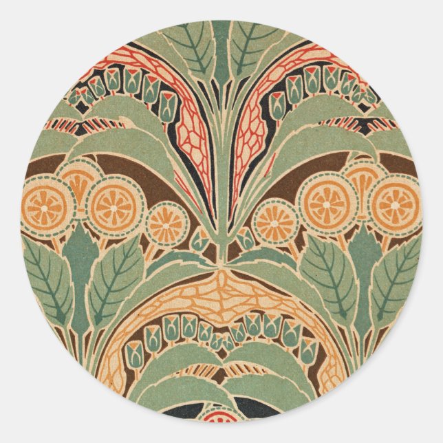 Art Nouveau Pattern #3 at Emporio Moffa Classic Round Sticker (Front)