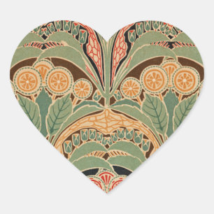 Art Nouveau Pattern #3 at Emporio Moffa Heart Sticker