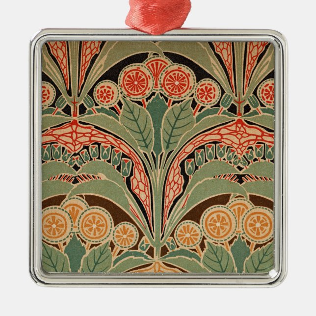 Art Nouveau Pattern #3 at Emporio Moffa Metal Tree Decoration (Front)