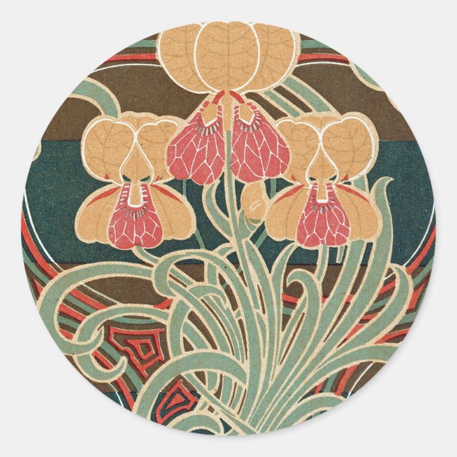 Art Nouveau Pattern #4 at Emporio Moffa Classic Round Sticker (Front)