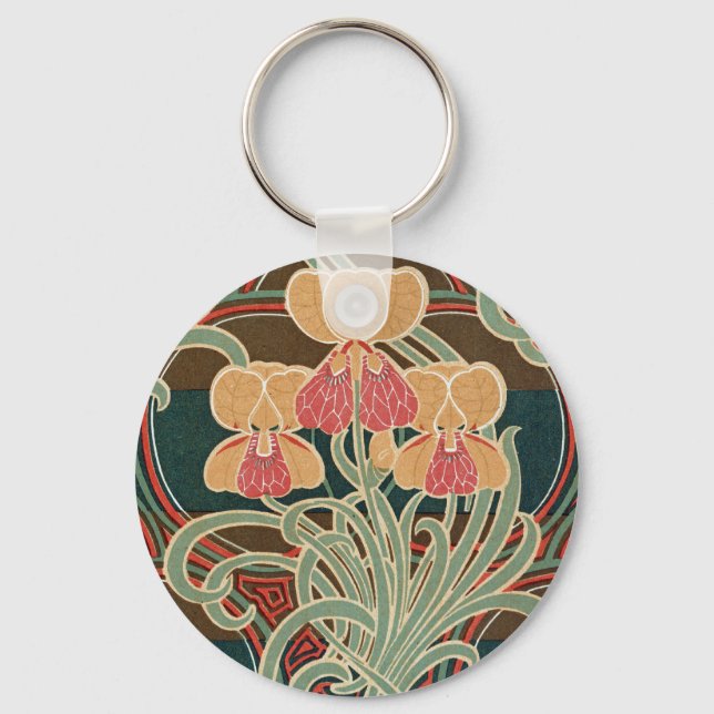 Art Nouveau Pattern #4 at Emporio Moffa Key Ring (Front)