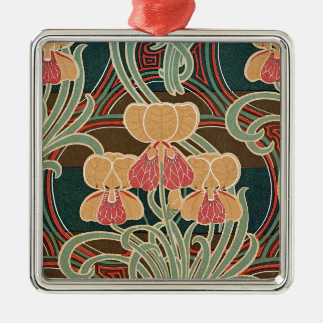 Art Nouveau Pattern #4 at Emporio Moffa Metal Tree Decoration (Front)