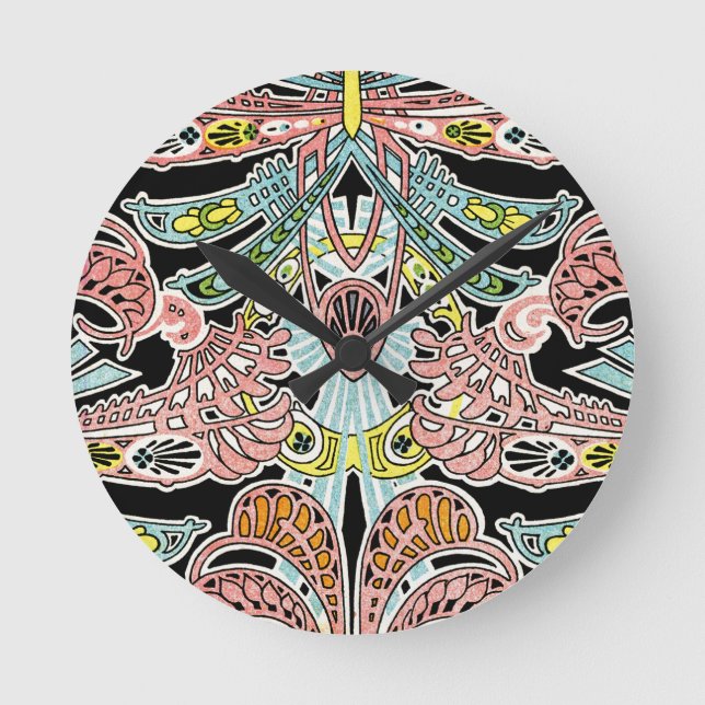 Art Nouveau pattern #8 Round Clock (Front)