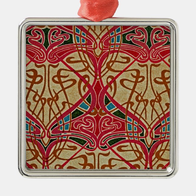 Art Nouveau Pattern #9 at Emporio Moffa Metal Tree Decoration (Front)