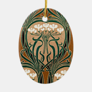Art Nouveau pattern #9 Ceramic Tree Decoration