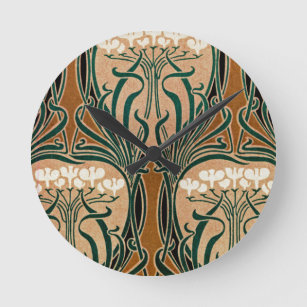 Art Nouveau pattern #9 Round Clock