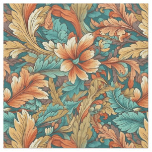 Art Nouveau Pattern-Seamless Vintage Floral Design Fabric