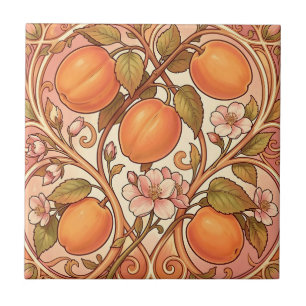 Art Nouveau Peach Blossom Ornament Tile