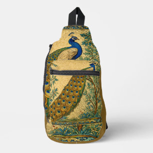Art Nouveau Peacock Botanical Illustration Sling Bag