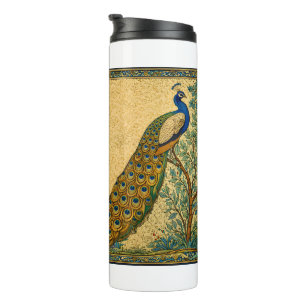 Art Nouveau Peacock Botanical Illustration Thermal Tumbler