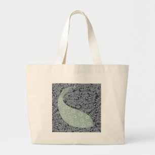 Art Nouveau Peacock Classic Vintage Bird Large Tote Bag