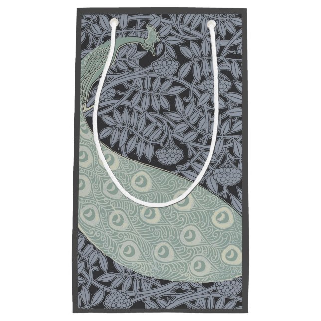 Art Nouveau Peacock Classic Vintage Bird Small Gift Bag (Front)