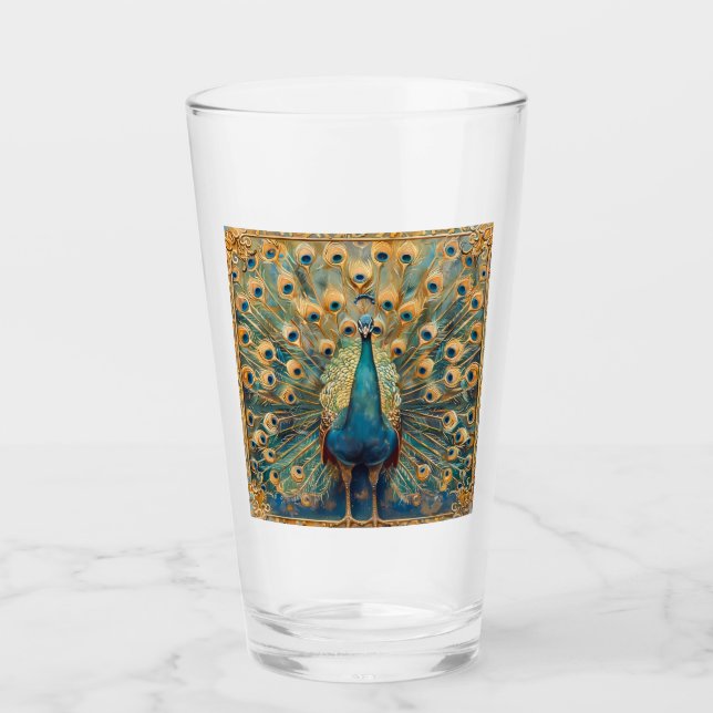Art Nouveau Peacock Glass (Front)