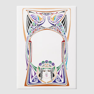 Art Nouveau Peacock lady Vellum Invitations