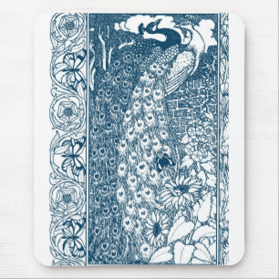 Art Nouveau Peacock Mouse Mat
