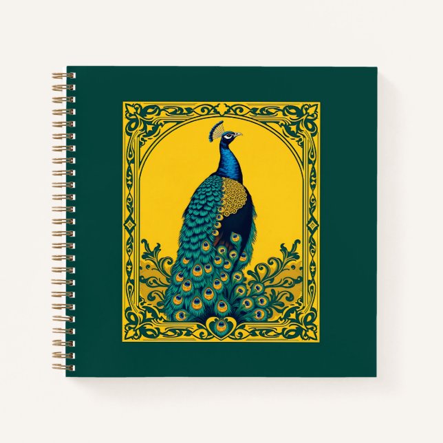 Art Nouveau Peacock Notebook (Front)
