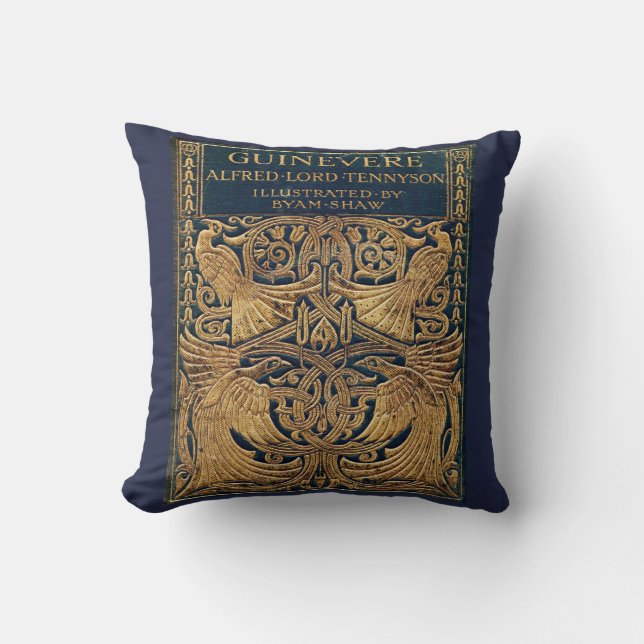 Art Nouveau Peacock Poetry Cushion (Front)