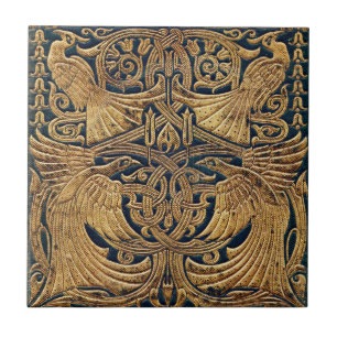 Art Nouveau Peacock Tile