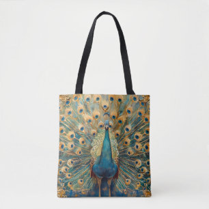 Art Nouveau Peacock Tote Bag