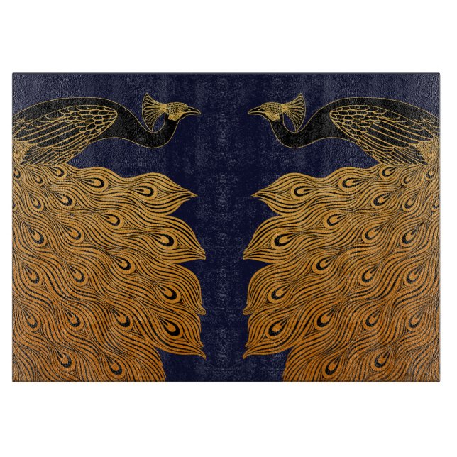 Art Nouveau Peacock Will Bradley Cutting Board (Front)