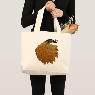 Art Nouveau Peacock Will Bradley Large Tote Bag