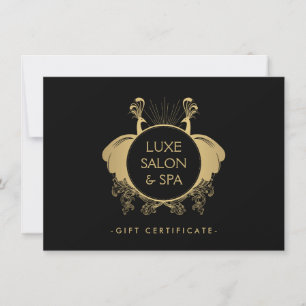 Art Nouveau Peacocks Gold/Black Gift Certificate