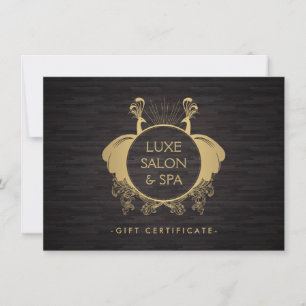 Art Nouveau Peacocks Gold/Woodgrain Gift Card