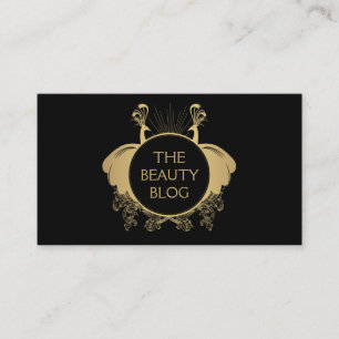 Art Nouveau Peacocks Logo Beauty Blogger Business Card