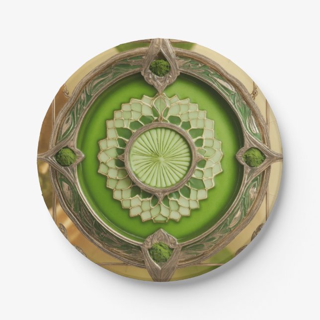 Art Nouveau Pendant Paper Plate (Front)