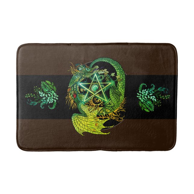 Art Nouveau Pentacle Dragon  Bath Mat (Front)