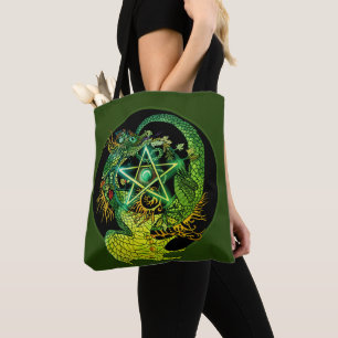 Art Nouveau Pentacle Dragon Tote Bag