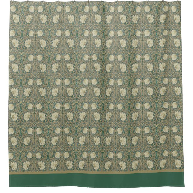 Art Nouveau Pimpernel Flowers Shower Curtain (Front)