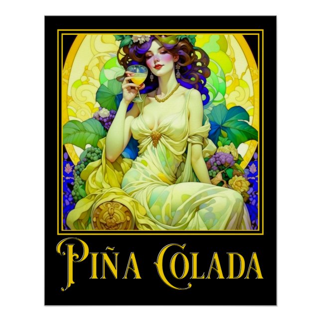 Art Nouveau Pina Colada Poster (Front)