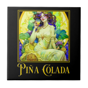 Art Nouveau Pina Colada Tile