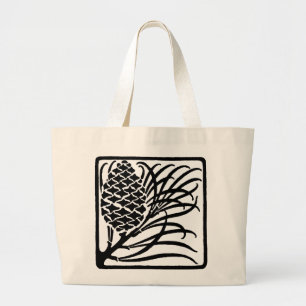 Art Nouveau Pine Cone Large Tote Bag