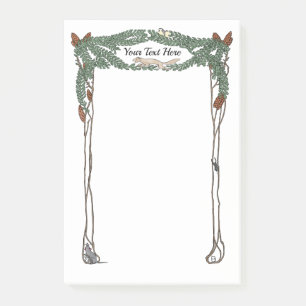 Art Nouveau Pine Cones Nature Themed Post-Its Post-it Notes