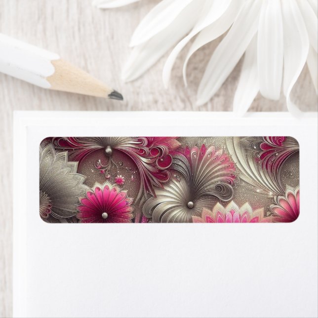 Art Nouveau Pink and Silver Fans (Insitu)