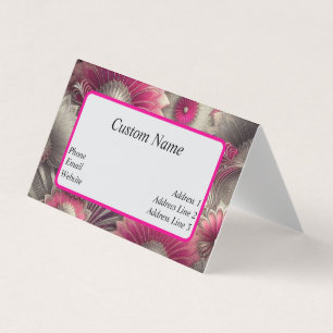Art Nouveau Pink and Silver Fans Business Card