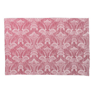 Art nouveau,pink, floral pattern,metallic chic,ele pillowcase