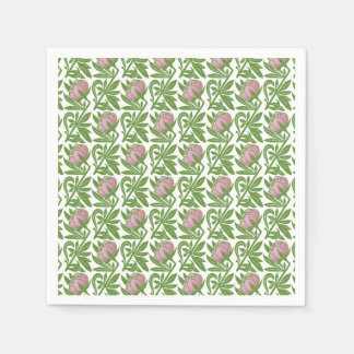 Art Nouveau pink water lilies wallpaper Napkin